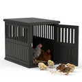 Durable Resin Chicken Coop End Table, Weatherproof (Black) - color: New Black, size: 29.7"L x 21.3"W x 25.3"H