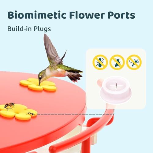 NETVUE Birdfy® Hummee Smart Hummingbird Feeder with Camera, Auto Capture Bird Videos & Birdwatching Up-Close, 2 in 1 Feeders Attract More Hummingbirds, Ideal Present for Bird Lover - color: Blue, style: Hummee