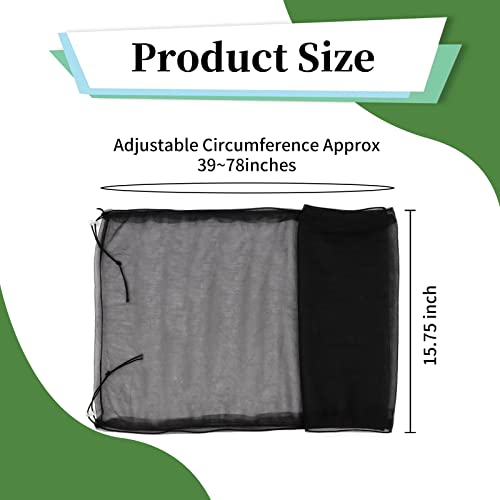Daoeny 2Pcs Bird Cage Cover, Adjustable Soft Airy Nylon Mesh Parrot Net, Universal Feather Seed Catcher, Birdcage Cover Skirt Sheer Guard for Round Square Bird Cages (White +Black) - color: Black & White, size: 78.7 x 15.7 inch