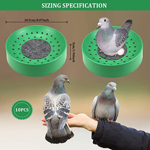 10 Pcs Plastic Pigeon Nest Bird Nest Bowls Pigeon Nest Bowl Breeding Hatching Nest for Pigeons Quails Breeding Hatching