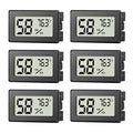 6 Pack Mini Hygrometer Indoor Humidity Meter, Digital Thermometer Monitor | Small Indoor Humidity Gauge Meter Fahrenheit (℉) for Thermostat Reptile Tank, Mason Jars JJMTDS