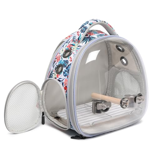 Portable Travel pet Backpack Carrier Hamster Bag Guinea Pig Bird Small Dog cat Turtle Carrier Rabbit Cage Squirrel Bearded Dragon Breathable Hangbag (Hua+Accessories) - color: hua+accessories