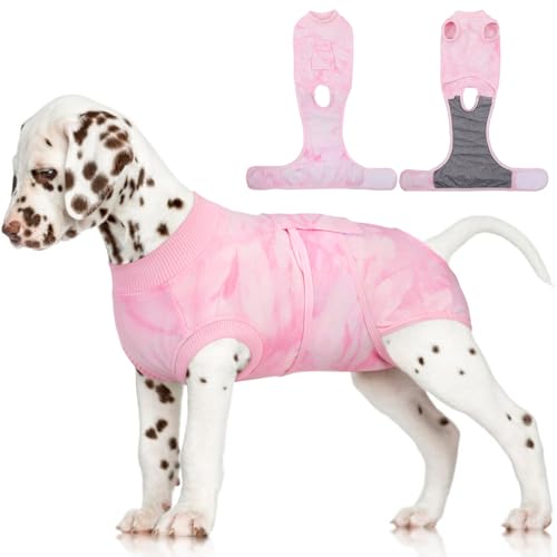 Surgery Suit for Dogs Female After Spayed, Soft Onesie for Surgery | Cone Alternative after Surgery, Dog Wound Cover Spay Suit Prevent Licking, Female Dog Onesie for Heat Cycle, Pink Tie Dye XS - color: Pink Tie Dye, size: Xs(back:8.3-11.4in,wt:4-7lbs)