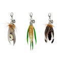 TTcat 3 Pack Mini Natural Feather Cat Wand Refills, Small Detachable Clip-on Feather Replacement Attachments with Bells, Universal Lobster Clasp Cat Teaser Refills, Hunting Prey Toy for Indoor Cats. - color: 3Pcs (Mini Insects)