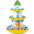 3 Tier Cartoon Story Party Decoration Cupcake Stand Cartoon Story Cupcake Tower Rocket Cake Holder Dessert for Birthday Party Baby Shower Dessert Table Decor Supplies - style: Toy
