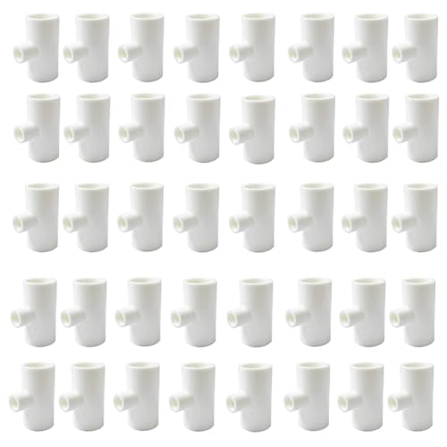 40 Pieces Chicken Waterer PVC Tee Fittings, Automatic Poultry Waterers PVC Fittings for 1/8" FTP Threads, Chicken Water Drinker and Feeder Cups for Poultry Nipples Chicken - size: 40