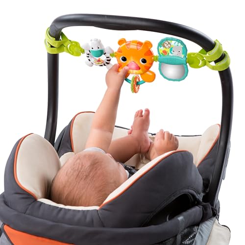 Bright Starts Take Along Musical Carrier Baby Activity Toy Bar, Hanging Car Seat Toy, 4 Fun Melodies, Fine Motor Skill Development Ages Newborn +, Multi-Color - color: Take Along