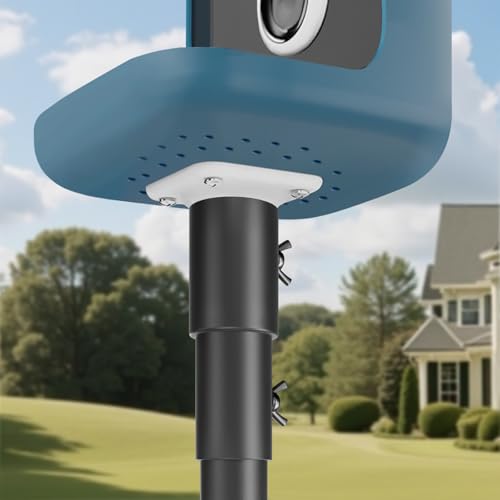 Designed for Bird Buddy – Pole Mount Adapter for Bird Feeder with Camera, 180° Swivel Design, Easy Setup, Attaches Securely to Feeder Pole, Metal Accessory