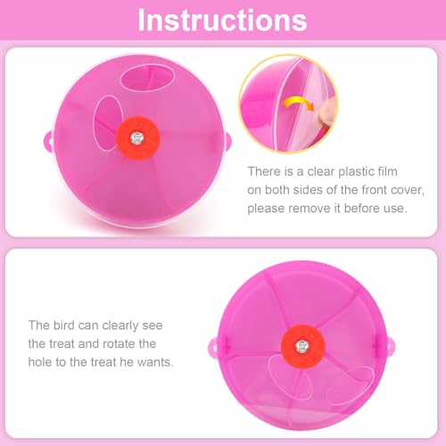 Bird Creative Foraging System Wheel Seed Food Ball Rotate Training Toy for Small and Medium Parrots Parakeet Cockatiel Conure (Purple) - color: Purple