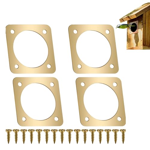 4 Pieces Metal Birdhouse Guard Entrance Metal Protector for Eastern Houses Baffle Mounting
