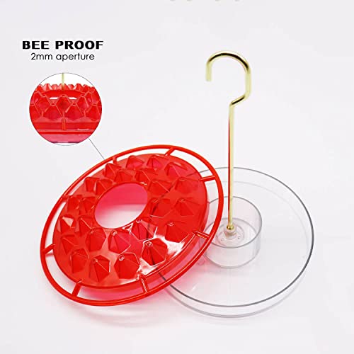 Hummingbird Feeders for Outdoors Hanging (2 Pack), 25 Feeding Ports 10 oz Plastic Hummingbird Feeder, Bee-Proof Leak-Proof No Drip, Easy to Clean with Cleaning Brushes - size: 10 oz