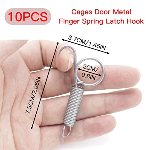 10-Pack Spring Latch Hook Cage Lock for Cat Bird Rabbit Parrot | secure snap closure, parrot and large bird fit, rust-resistant metal, easy wire install, universal cage compatible
