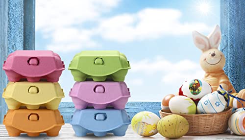 Colored Egg Cartons 120 Pack, Half Dozen Egg Cartons Colorful with Labels | Paper Pulp Vintage Easter Color Egg Cartons 6 Six Count CT for Chicken Egg Reusable, Basket Box Container Holder Storage - size: 120 Pcs Color Egg Box