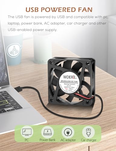 60mm x 15mm DC Dual 60mm 5V Brushless Case USB Fans for Buttery Xbox Modem Cabinet Cooling - size: 6015 USB