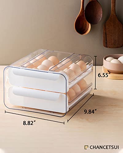 Fridge Organizers and Storage, Egg Organizer Container for Refrigerator | Large Capicity Transparent, Stackable Plastic Egg Holder