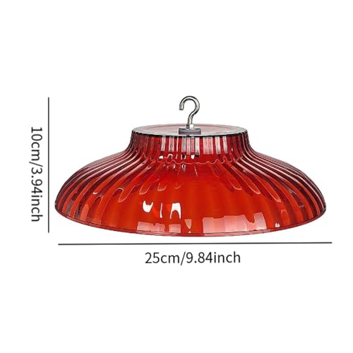 Bird Feeder Protective Cover, Weather Protective Guard, Rainproof Bird Feeding Shelter, Baffle Rain Protective Dome Outdoor Garden, Red