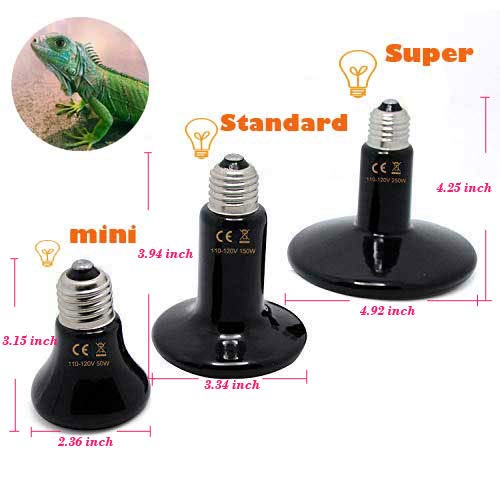 250W 110V Pet Ceramic Heat Lamp, Pet Infrared Bulb Emitter Lamp No Harm No Light Heat Lamp Bulb for Pet Brooder Coop Chicken Lizard Turtle Snake - color: White