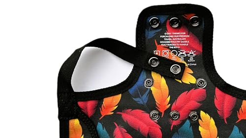 DOWN UNDER OUTDOORS 2 Extra Large Chicken Saddles (Feathers and Flora) | Adjustable Straps, Chicken Apron, Poultry Saver, Pet Supplies, Including Shoulder Cover, 14 oz Breathable Cotton Canvas - color: Feathers and Flora