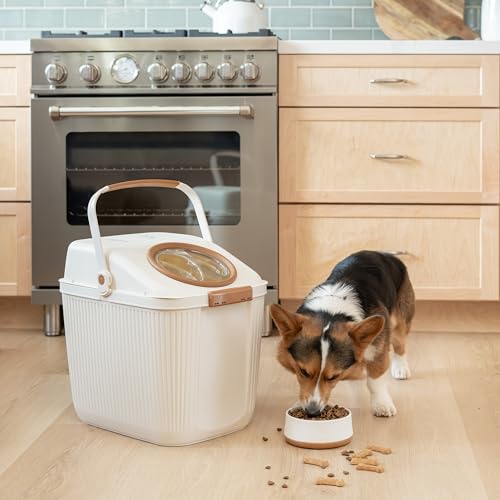 Harry Barker Small Modern Dog Bowls, 2-Pack Eco-Friendly Plastic Pet Food & Water Bowls, Non-Slip Base, Dishwasher Safe, BPA-Free, Neutral Design, Holds 3 Cups Each - color: Small Bowls