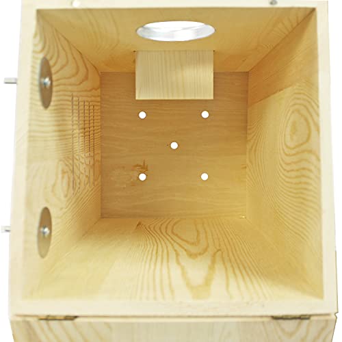 Squirrel Nest Box - Cage Attachment, Hinged Lid, Perching Ledge - for Squirrels, Sugar Glider, Rat, Finch, Parakeet, Lovebird, Canary, Cockatiel, Other Birds & Small Pets - size: Extra Large