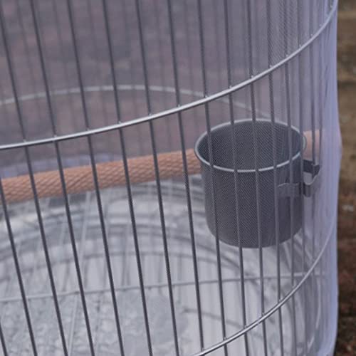 Bird Cage Seed Catcher, Large Airy Gauze Seeds Bird Cage Cover Guard Adjustable Bird Cage Cover Birdcage Seed Feather Catcher Universal Birdcage Parrot Bird Nylon Mesh Net Cover(L-118x16 in, White) - color: White, size: Large