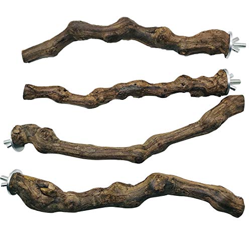 5 PCS Natural Grape Stick Perch Swing Chewing Toys for Parrot Cages, Cockatiels, Parakeets, Finches - Bird Standing Stick - color: 1