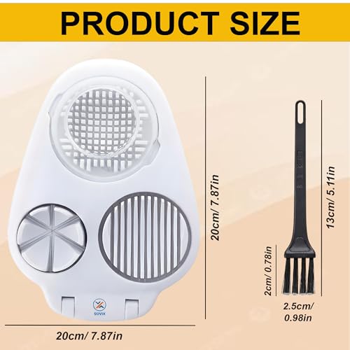 Egg Slicer for Hard Boiled Eggs – 3-in-1 Stainless Steel Egg Cutter & Hard Boiled Egg Slicer, Heavy Duty Egg Chopper with Cleaning Brush for Strawberry, Mushroom, Grape, Cherry Tomato