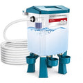 Automatic Chicken Waterer 2 Gallons, Chicken Water Feeder with Float Valve & 4 Water Cups, 13FT Hose Poultry Waterer System, Chicken Coop Water Dispenser for Chickens Ducks Quail Turkey (Blue, 2 GAL)