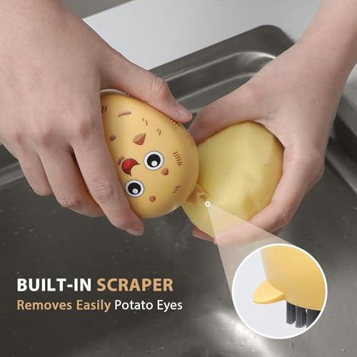 Lumkew Vegetable Potato Scrubber Brush for Food | Produce Brushes for Fruits and Veggie Washing Potatoes Scrub Cleaner Fun Kitchen Gadgets - color: Potato