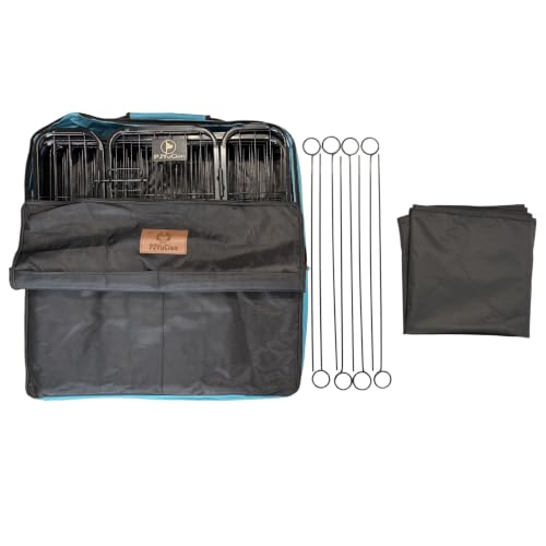 PJYuCien Puppy Playpen Plus Storage Bage with Bottom, 8 Panels 24" H | Heavy Duty, Dog Fence for Small Dogs, Foldable Square Pen, Indoor, Outdoor, Backyard Pasture, Camping, Protects Floors - style: 8-Panels 24.0"W
