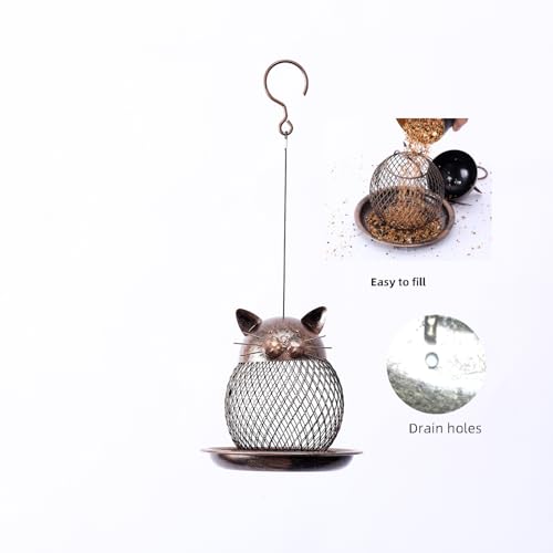 Mentoart Bird-Friendly Outdoor Feeder with Adjustable Hooks - Weatherproof Garden Decoration for Patios, Yards & Wildlife Observation (Easy to Refill & Clean)