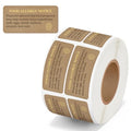 500 Count Food Allergy Notice Allergen Warning Label Stickers | Adhesive Square Kraft Decal Roll, Food Alert Safety for Restaurant Home Kitchen Bakery Cake Shop Packaging, 1 x 2 Inch - color: Food Allergy Kraft Brown