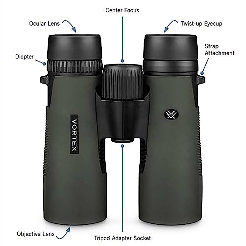 Vortex Diamondback HD 8x42 Binocular DB-214 | HD Optics, Tripod Adaptable, Waterproof, Fogproof, Shockproof, Included GlassPak - Unlimited, Unconditional Warranty - color: Green, size: 8x42