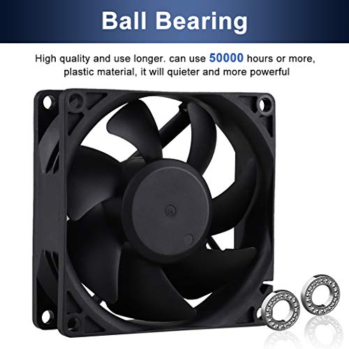Wathai 80mm EC Axial Fan AC 110V 120V Brushless Cooling Fan 80mm x 25mm | Dual Ball, 80V - 240V Universal voltage, 30% Less Power vs Traditional AC Fan, small exhaust fan - style: 80x25mm