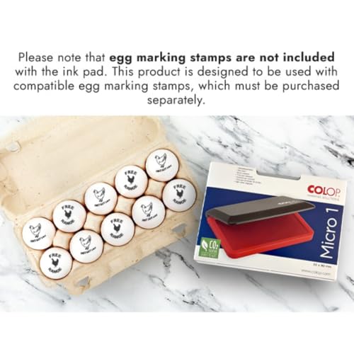 Handy Stamps Micro 1 Ink Pad - with Egg Safe Food Grade Stamp Ink Pad - Pre-Inked and Ready to Use Black Ink Pad Ideal for Marking Eggs | Quality Stamp Pad | 3x4 Inches