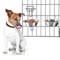 Set of 2 Stainless-Steel Dog Bowls - Cage, Kennel, and Crate Hanging Pet Bowls for Food and Water - 8oz Each and Dishwasher Safe by PETMAKER, Silver | Cage, Kennel, and Crate Hanging Pet Bowls for Food and Water, Dishwasher Safe Food and Water Pet Dishes
