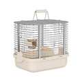 Bird Carrier Travel Cage, Durable Portable Stainless Steel Birdcage with Bird Perch & Feeding Bowl for Parrots Canaries Budgies Lovebirds Conures Cockatiels (Small Light Brown) - size: Small light brown