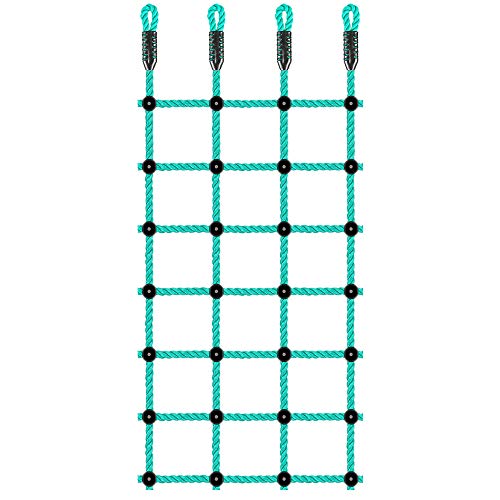 Climbing Cargo Net 30" x 77" Indoor Climbing net, Outdoor Cargo Webbing Net Playground Climbing Net for Treehouse 100% Nylon Material Rope Ladder - color: Green - 30" X 77"