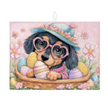 Easter Floral Dish Drying Mats for Kitchen, Cute Dog with Eggs Absorbent Dish Rack Mat, Spring Fanciful Microfiber Drying Pad for Counter Protector 18x24 Inch - size: 24" x 18"