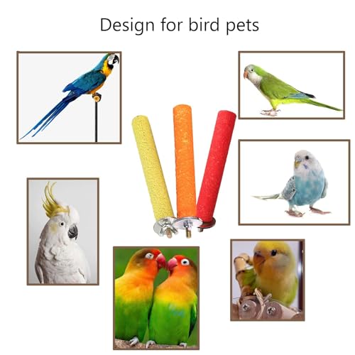 Hamiledyi Bird Perches for Cage Grinding Sand Bird Perches 8pcs Claw Trim Cage Perches Stand for Starlings, Parakeets Lovebirds Canaries Green Cheeked Conures (0.78 in Diameter)