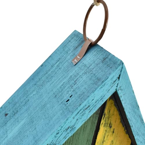 Morning View Bird Houses for Outside Decorative Nest Box Wooden Birdhouse Hanging Spring for Yard Garden Patio Outdoor Small Birds Bluebird Finch Cardinals Wren 9.35 Inch Tall (Green) - style: Butterfly