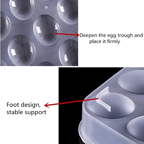Jilukibo Egg Holder for Refrigerator with Lid, 24 Count Egg Tray Carrier Storage Box for Fridge, Stackable Clear Plastic Egg Container Dispenser Keep Fresh, 24 Egg Box (2 Pack)