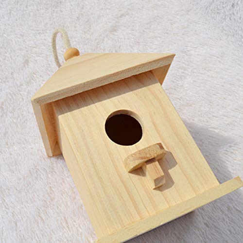 Wooden Birdhouse Creative Wooden Hanging Bird House | Suitable for Small Bird DIY Birdcage Making or Decoration