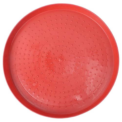 Angoily 2pcs Chick Appetizer Plate Chicken Feeder Plastic Trays Chick Feed Freeze Proof Chicken Waterer Goose Waterer Plastic Hen Feed Tray Fodder Plate Fodder Trays Poultry Feeder Red
