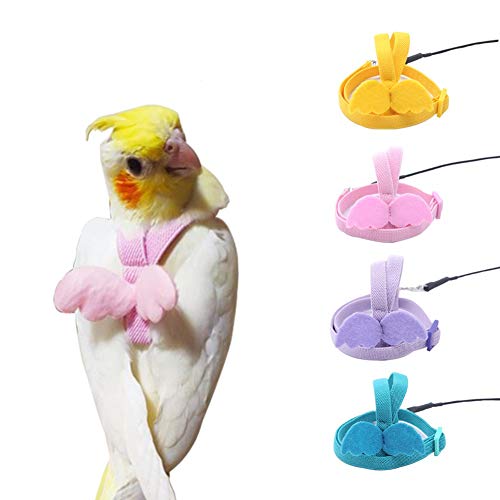 Adjustable Bird Harness Leash Parrot Flying Rope Straps Outdoor Training Traction Rope for Small Parrots, Random Color