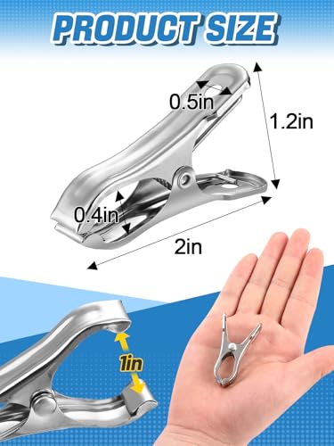 PAMASE 40Pcs Large Open Stainless Steel Garden Clips | 2" Metal Clamps for Greenhouse Hoops, Tight Grip, Fix Plant Cover, Shade Cloth, Netting Tarp, Weatherproof Gardening Supplies - style: 40pcs