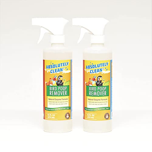 Absolutely Clean Amazing Bird Poop Remover - Just Spray/Wipe - Safely & Easily Removes Bird Messes - Use Indoor/Outdoor - Made in The USA - size: 16oz Spray Bottle 2pack - Save 20%