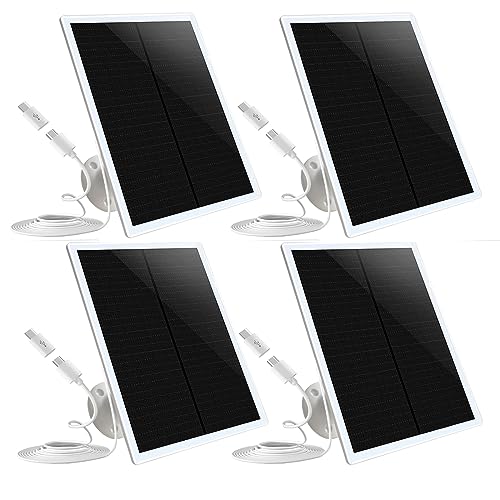 4 Pack Solar Panel Camera Charger Fit for Arlo Essential Spotlight/XL Spotlight/Essential 2k 2nd 3rd gen 2 3 Camera,Arlo PRO 6,Ring Spotlight Cam Plus/Spotlight Pro 5V 7W Solar Panel Charging Cable - size: 4 Pack