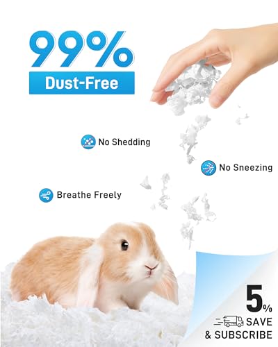 BUCATSTATE Hamster Bedding 70L, 99% Dust-Free Guinea Pig Bedding Odor Control Paper Bedding, Cozy Small Animal Bedding for Rabbit Rat Syrian Dwarf Hamsters Gerbils (White) | FSC-Certified Material, Expands 3X, Cozy Paper Bedding for Guinea Pigs, Colorful