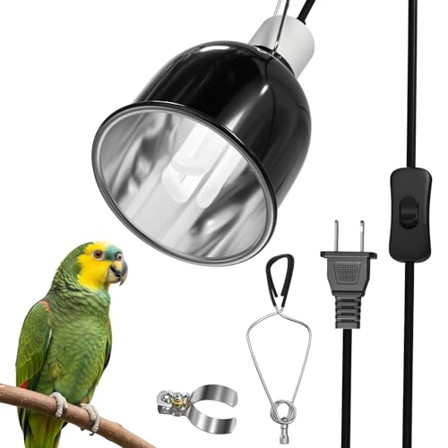 GlowUp Bird Cage Light Fixture Combo Kit, Deep Dome Lampshade with 2.4% UVB Bulb 20W, Bird Light for Captive Birds, Reptiles - size: 20W UVB 2.4 Combo Kit